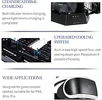 Vista 3 de Soporte de carga múltiple 3 en 1 con 2 ventiladores de refrigeración para Playstation PROPS4 SlimPS VR, cargador de estación de acoplamiento