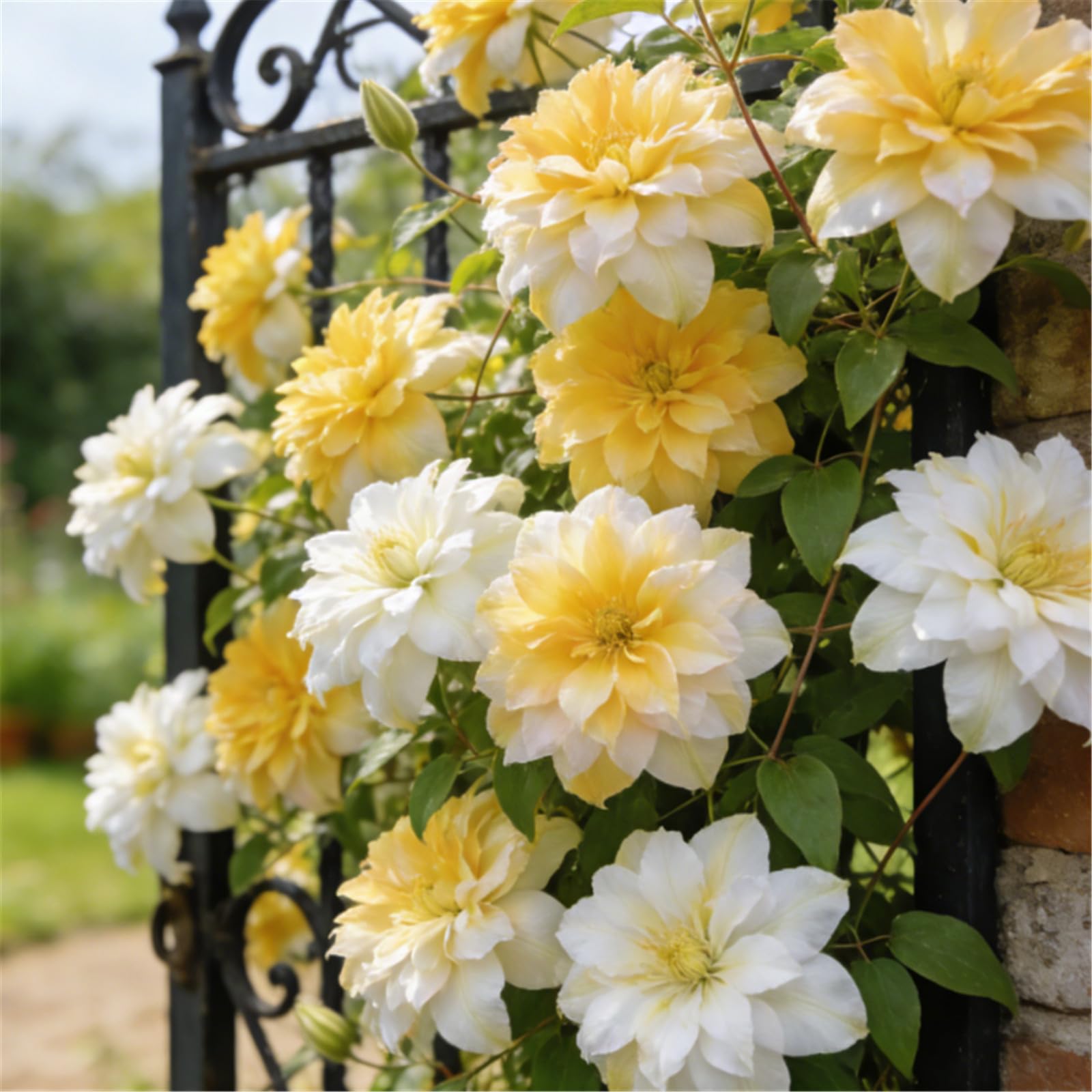 Rare Climbing Clematis/Rhizome/Garden Fences/Climbing Plant for Decoration/Bare Roots Hardy, Professional for Beautiful Indoor/Outdoor Displays-8 Roots-C