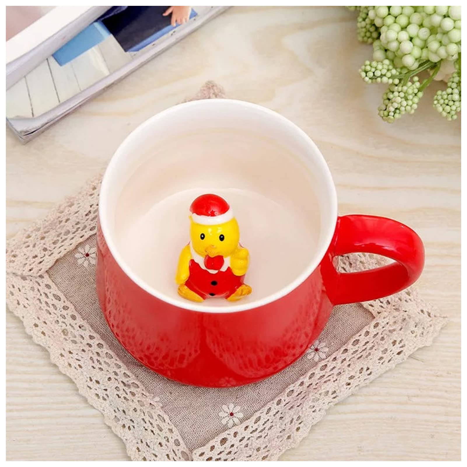 Tasse de Voyage Noël Café Lait Petit-déjeuner Bonhomme de Neige Tasse à thé en céramique Dessin animé Animal 3D Eau Bureau Boissons