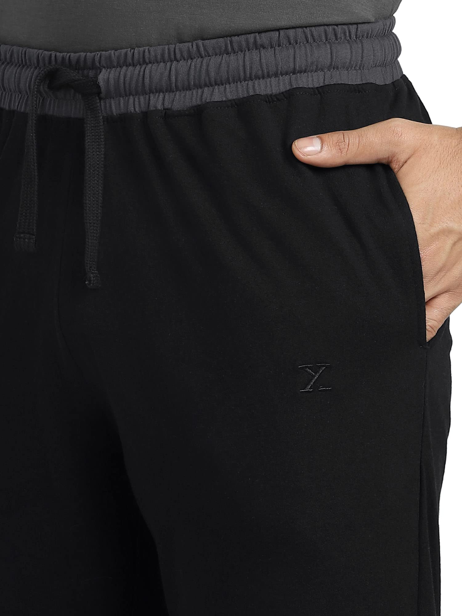 XYXX Pantalones de chándal de tiro medio para hombre