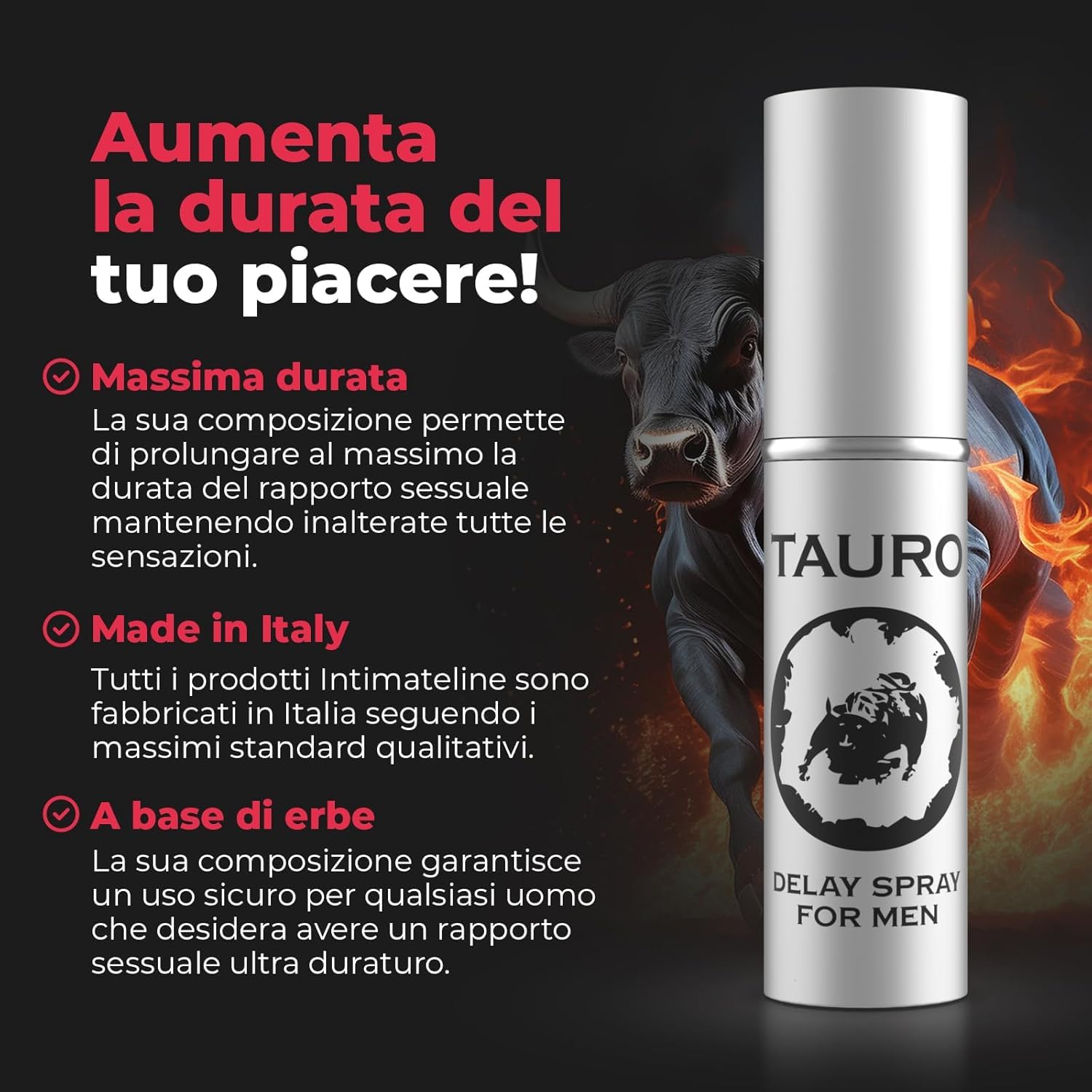 Tauro Extra Power - Ritardante Intimo per Uomo 5ML - 3 PEZZI