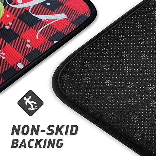 Miniatura 4 de flippana Alfombras y tapetes de cocina de Navidad para piso, decoraciones de Navidad, 2 piezas, tapete de respaldo antideslizante, decoración de