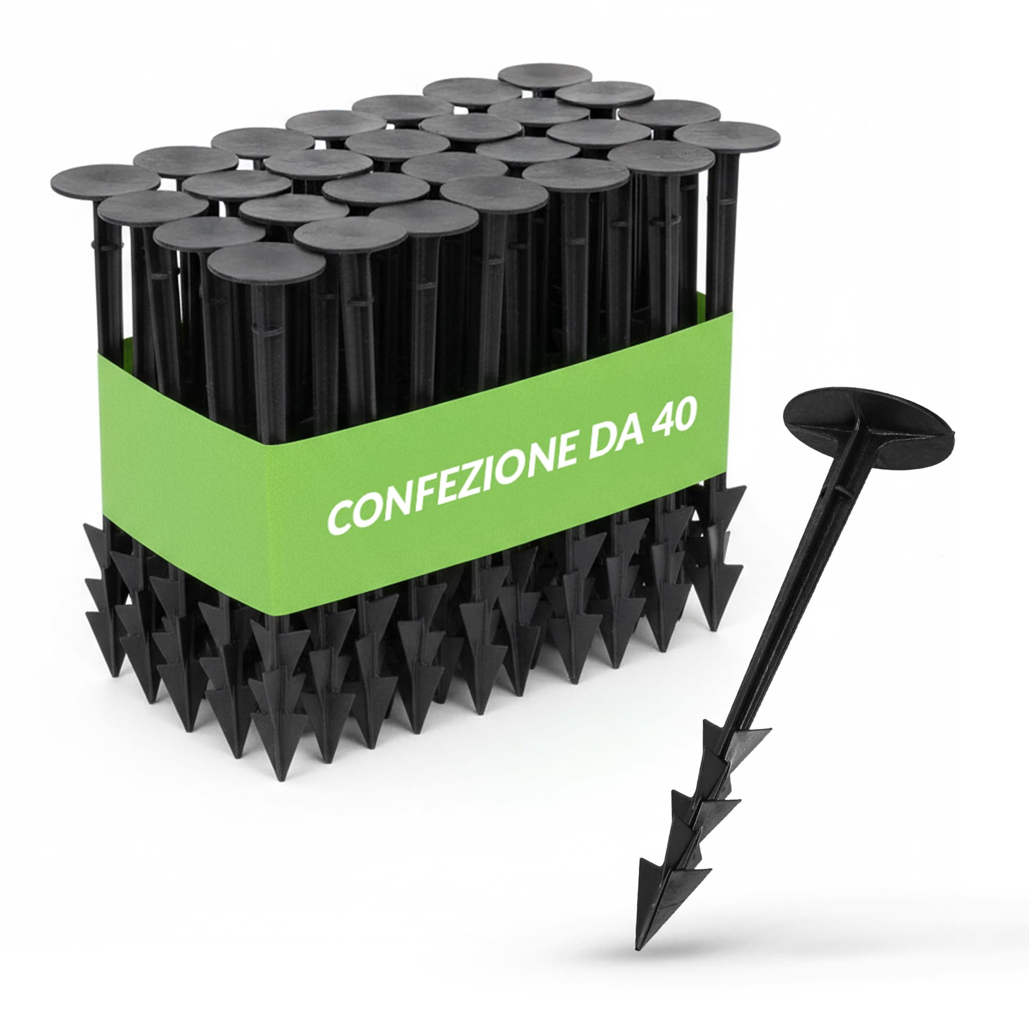 GARDENIX 40 pezzi TerraPEG XL, ancoraggio da per giardino per tessuto, estremamente stabile ancoraggio per fissaggio sicuro in terreni sabbiosi e duri