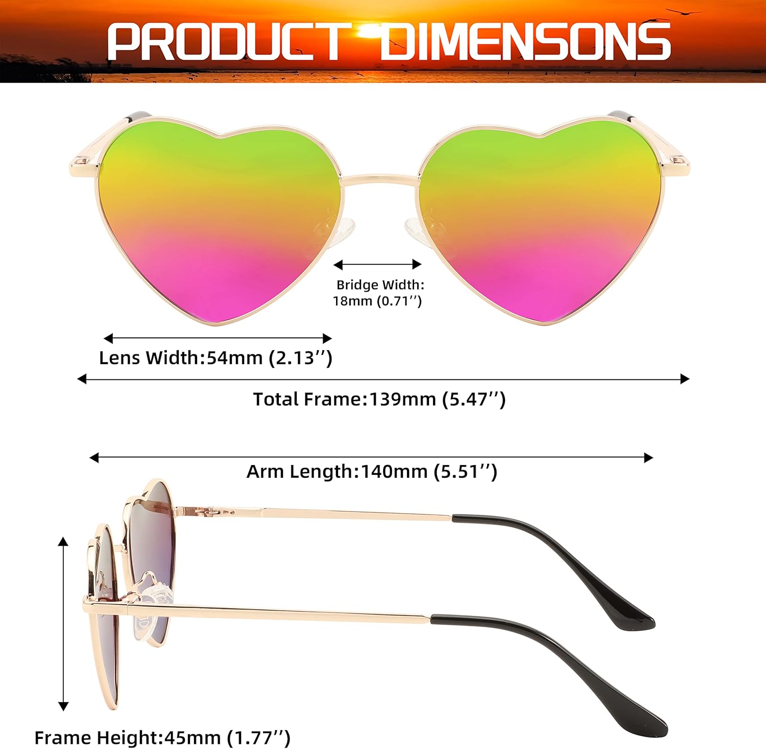 FEISEDY Polarized Heart Sunglasses Women Men Metal Frame Cute Lovely Glasses UV400 Protection B2375 - Image 5