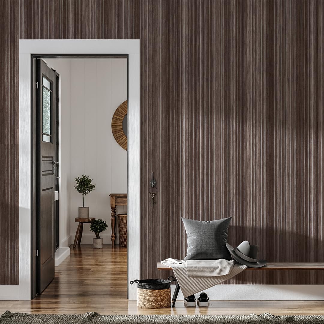 Neutral Faux Grasscloth Peel and Stick Wallpaper Roll