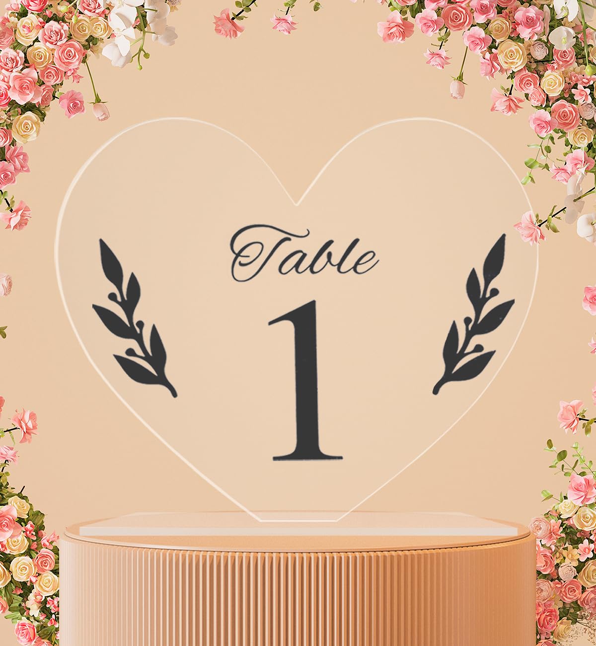 Photo 1 of 25 PCS Wedding Table Numbers, Table Numbers for Wedding Reception heart shaped, Table Numbers Wedding acrylic, Wedding Table Number with stands.
