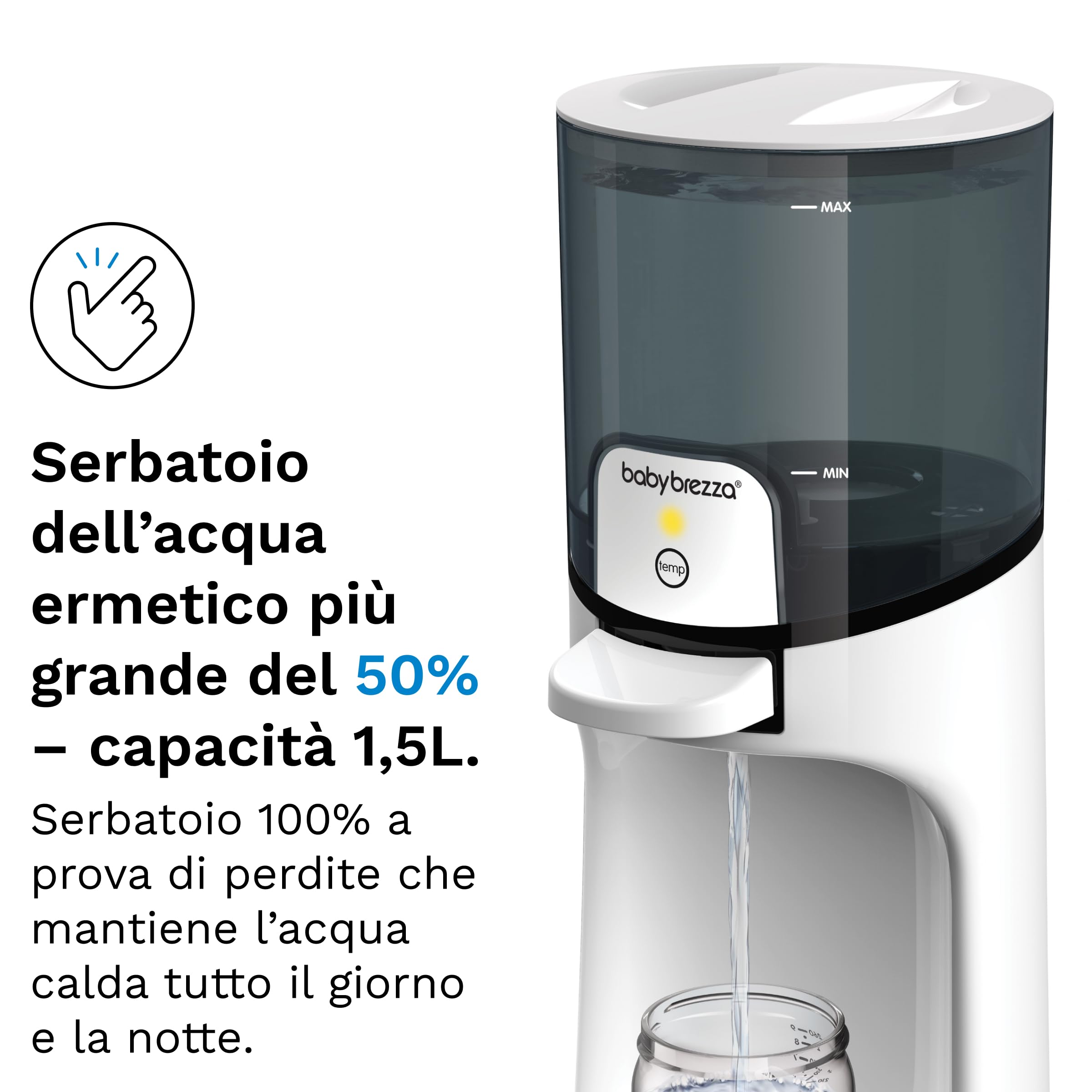 Baby Brezza - Instant Warmer - Scaldabiberon intelligente - Prepara e distribuisce immediatamente l'acqua calda dal biberon alla temperatura perfetta, Bianco