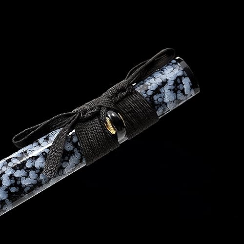 Miniatura 5 de JIHPEN sword,Full Tang Katana 41-inch Katana,Handmade Samurai Sword, 1060 1095high Carbon Steel T10, Very Sharp, Pure Black one Katana, Perfect for