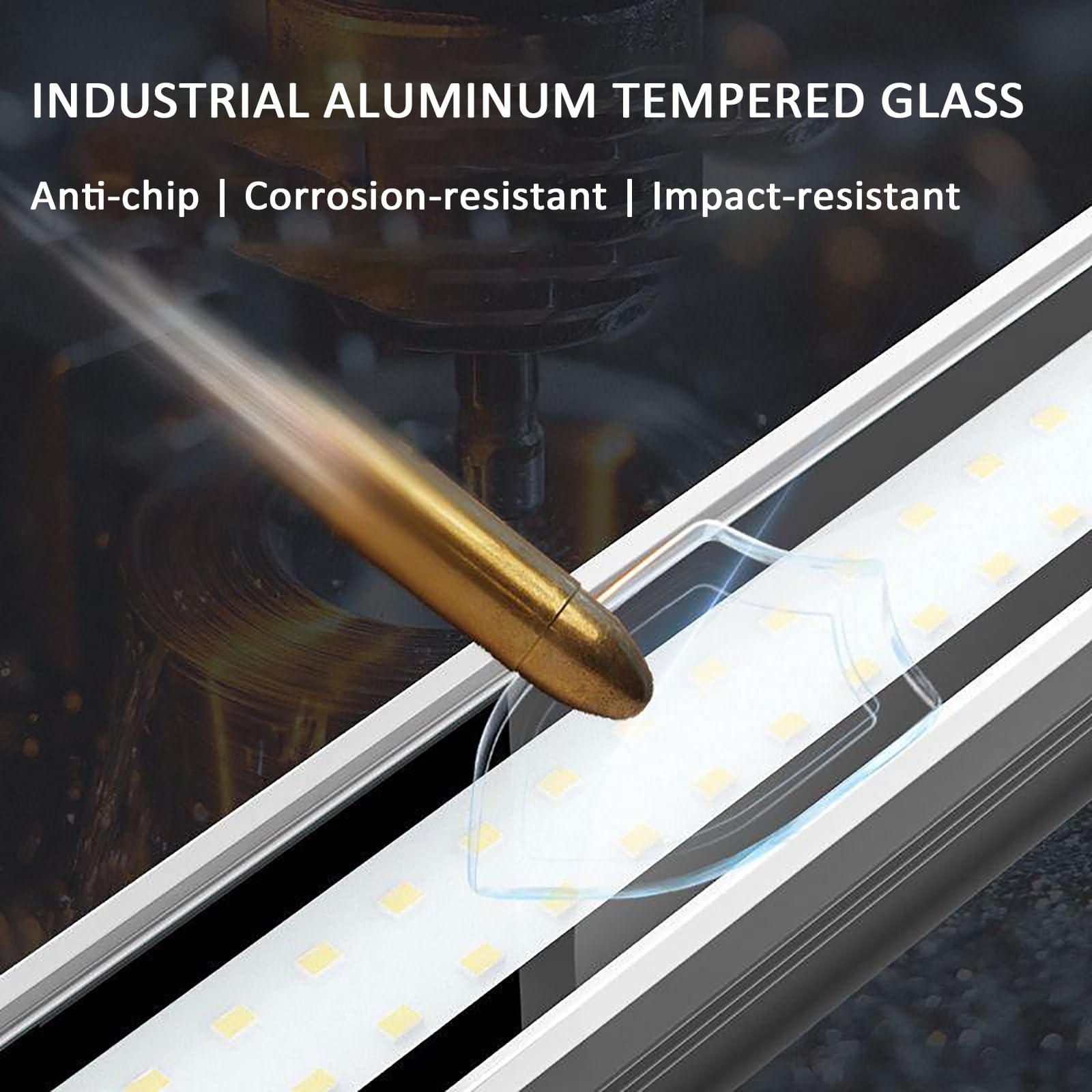 Rura świetlna LED do pracy, oświetlenie przemysłowe 6-20 W, bezpośrednie okablowanie, kwadratowy stop aluminium, łatwy w instalacji aluminiowy pasek oświetleniowy(10W, 110~220V)
