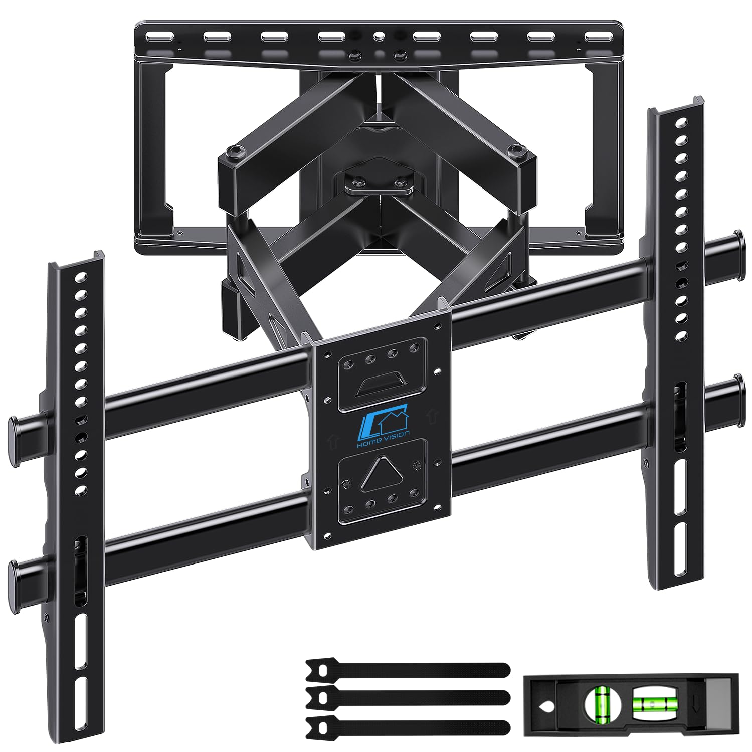 HOME VISION Full Motion TV Wall Mount for 32-85 inch TVs up to 132lbs, Fits 8”/ 12” /16” Wood Studs, TV Mount Wall Bracket with Dual Articulating Arms, Swivel, Tilt, Max VESA 600x400mm