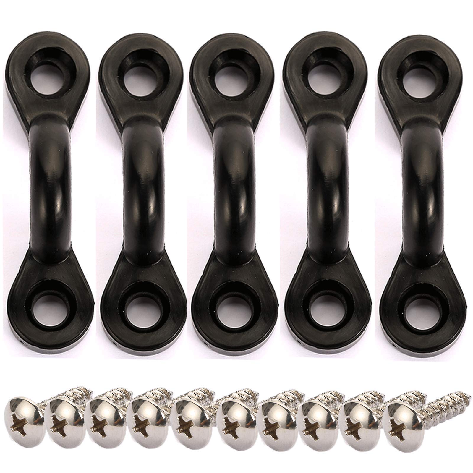 Borogo Kayak Carry Handles & Pad Eye Kit - 2 Handles + 5 Pad Eyes With Screws For Canoe Transport & Deck Rigging
