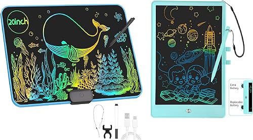 PYTTUR Tableta de escritura LCD recargable, pizarra blanca de borrado en seco y almohadilla de dibujo de 10 pulgadas para niños, juguete educativo y