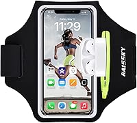 HAISSKY Running Armband with Zipper Pocket for iPhone 16/15/14 Pro Max, Galaxy S24/S23 - Sweatproof Non-Slip Phone Holder