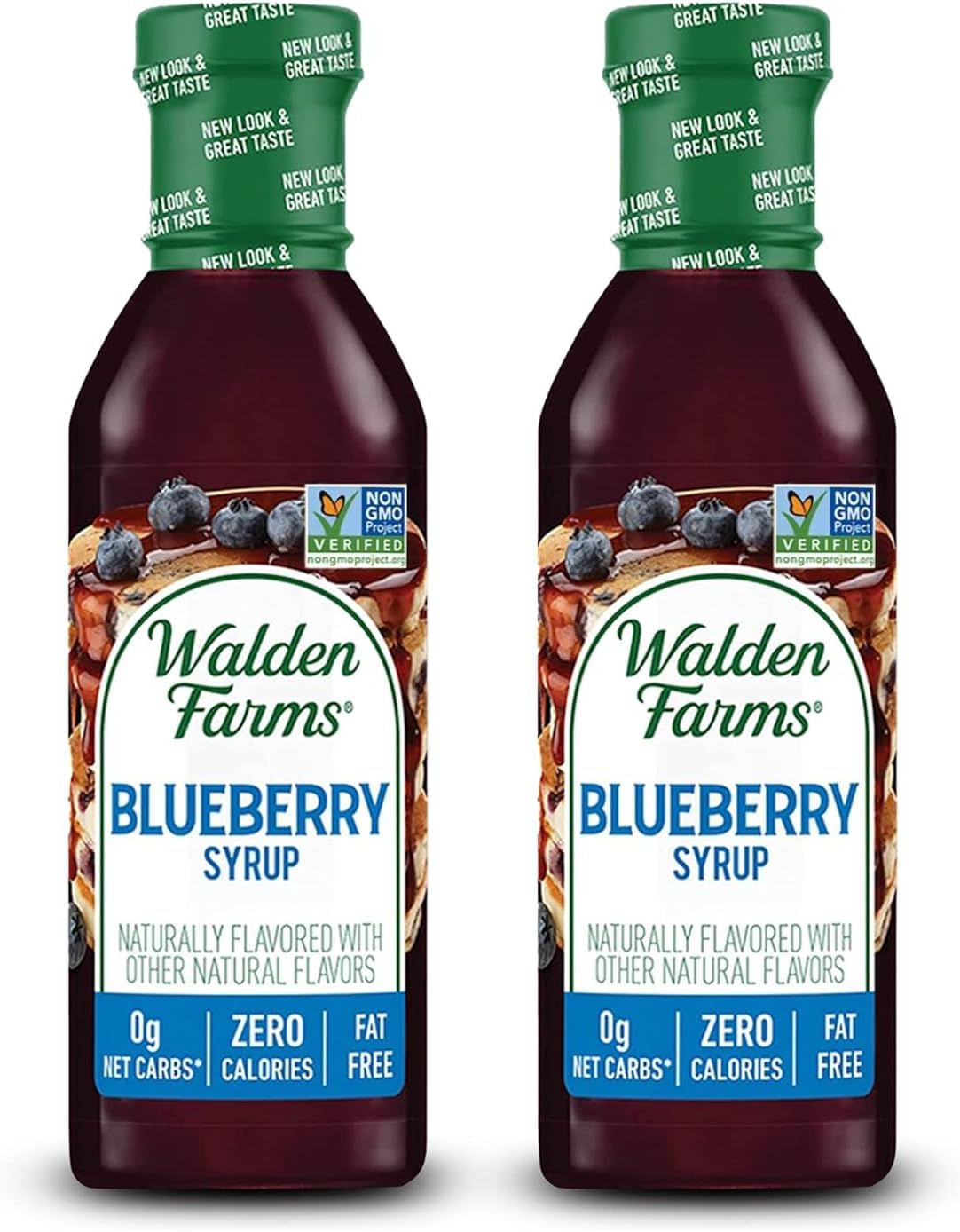 Blueberry Syrup – Perfect for Pancakes, Waffles, Desserts – Zero Calorie, Sugar-Free, Low Carb, Keto-Friendly, Gluten-Free, Vegan – 2-Pack, 12 oz Bottles