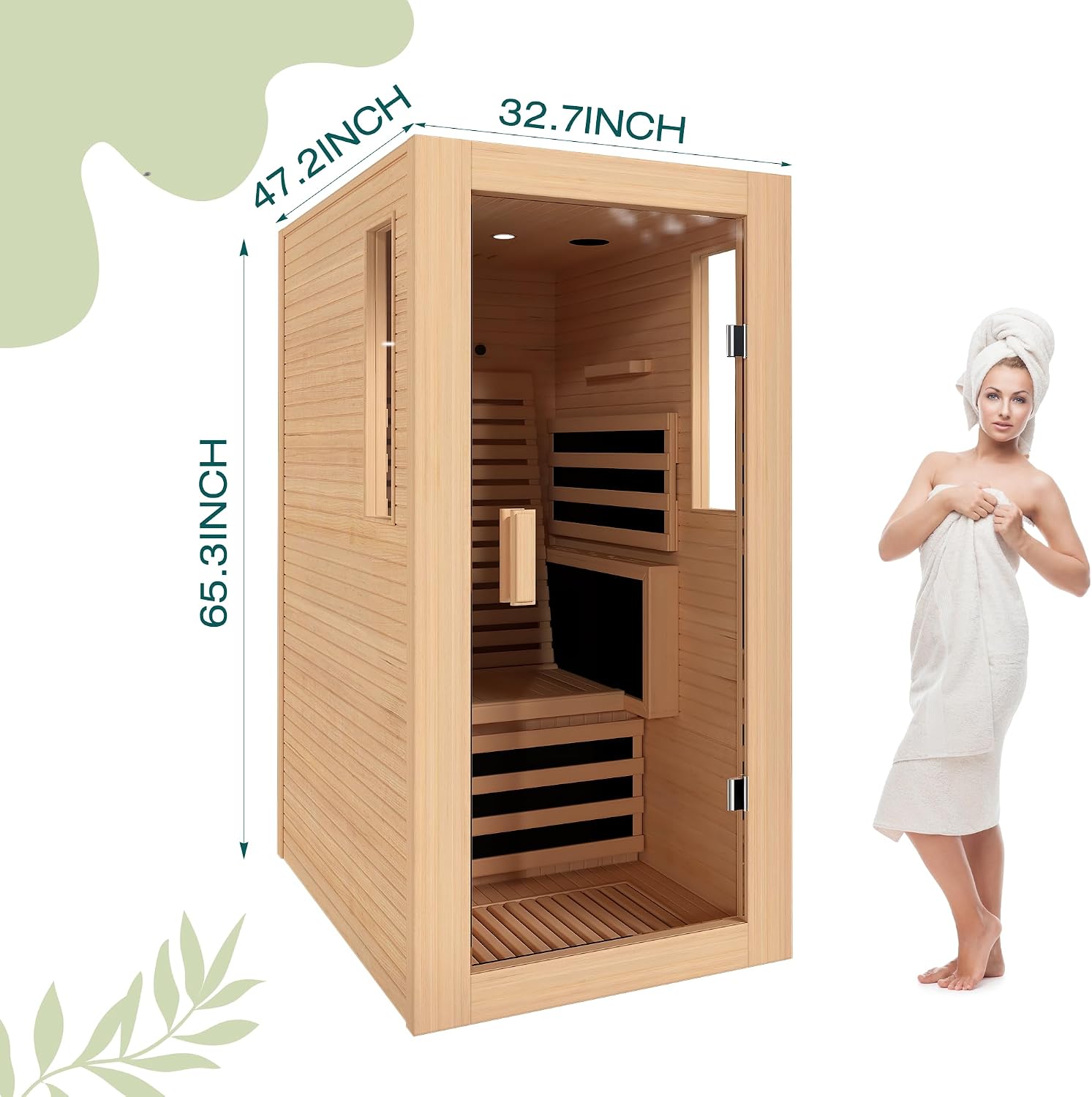 Sauna dimensions diagram
