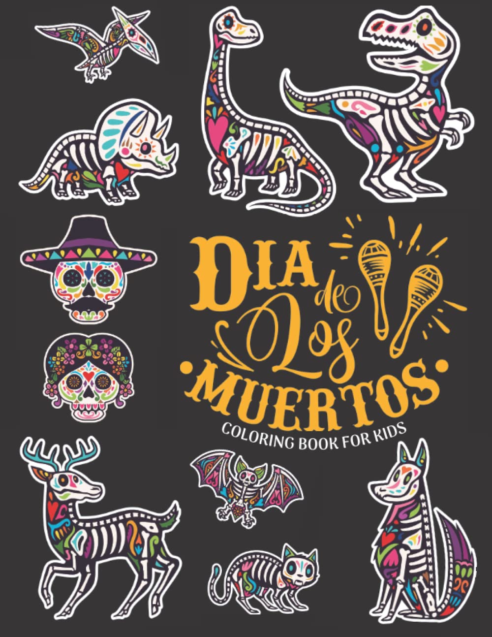 Buy Dia De Los Muertos Coloring Book for Kids: 25 Beautiful and Big ...