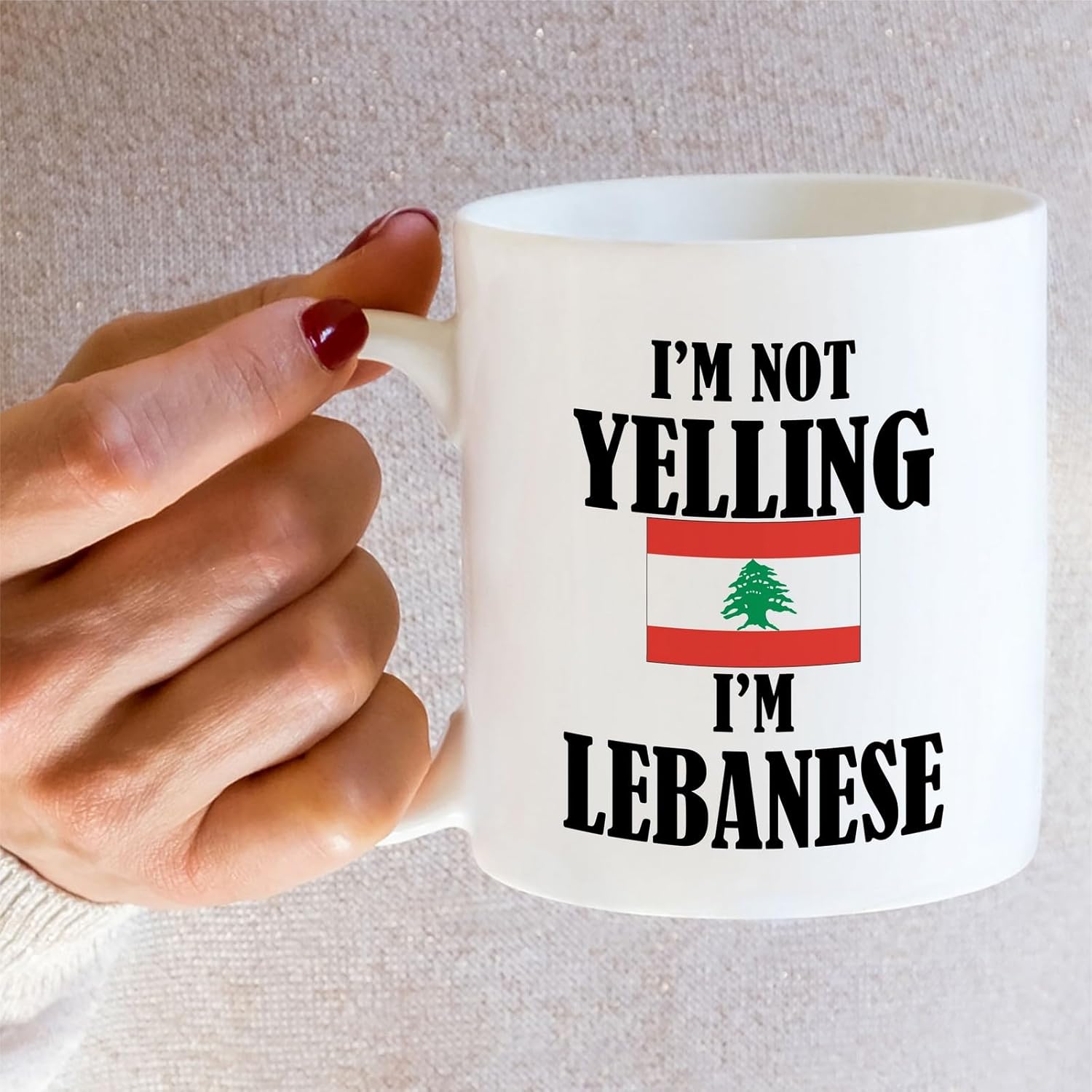 Retreez Funny Lebanese Mug - I'm Not Yelling I'm Lebanese 11 Oz Ceramic Coffee Mugs - Funny, Sarcasm, Sarcastic, Inspirational Lebanon birthday gifts for friends, coworkers, men women dad mom bro him - Image 5