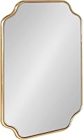 Kate and Laurel Plumley 18x24 Gold Scalloped Wall Mirror - Glam Transitional Decor for Bedroom, Bathroom, Living Room