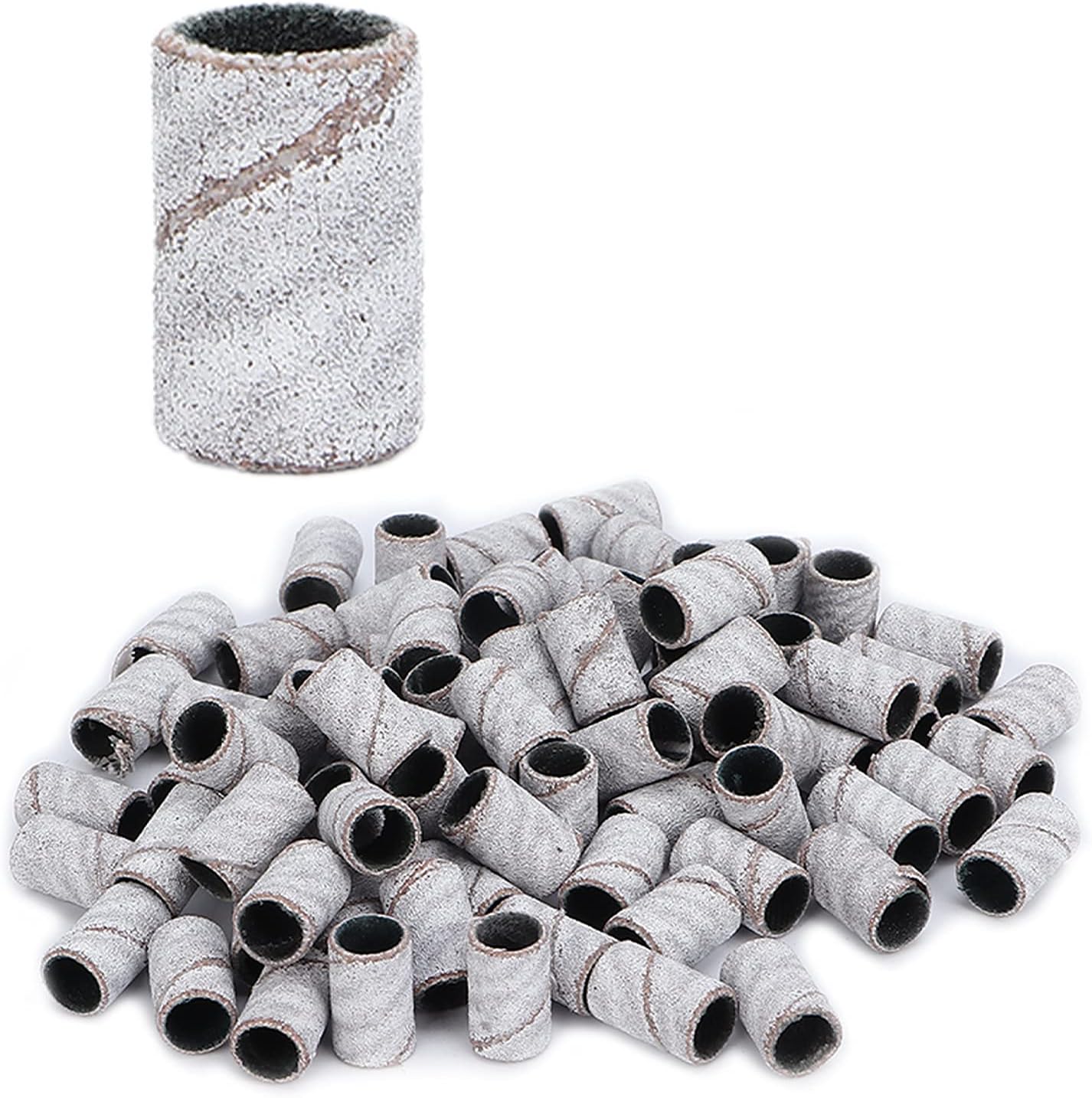 Sanding Rings for Nail Drill, High Hardness Cuticle Removal Nail Sanding Bands for Acrylic Nails Gel Manicures Pedicures Tools(HQ-10 white 240#)