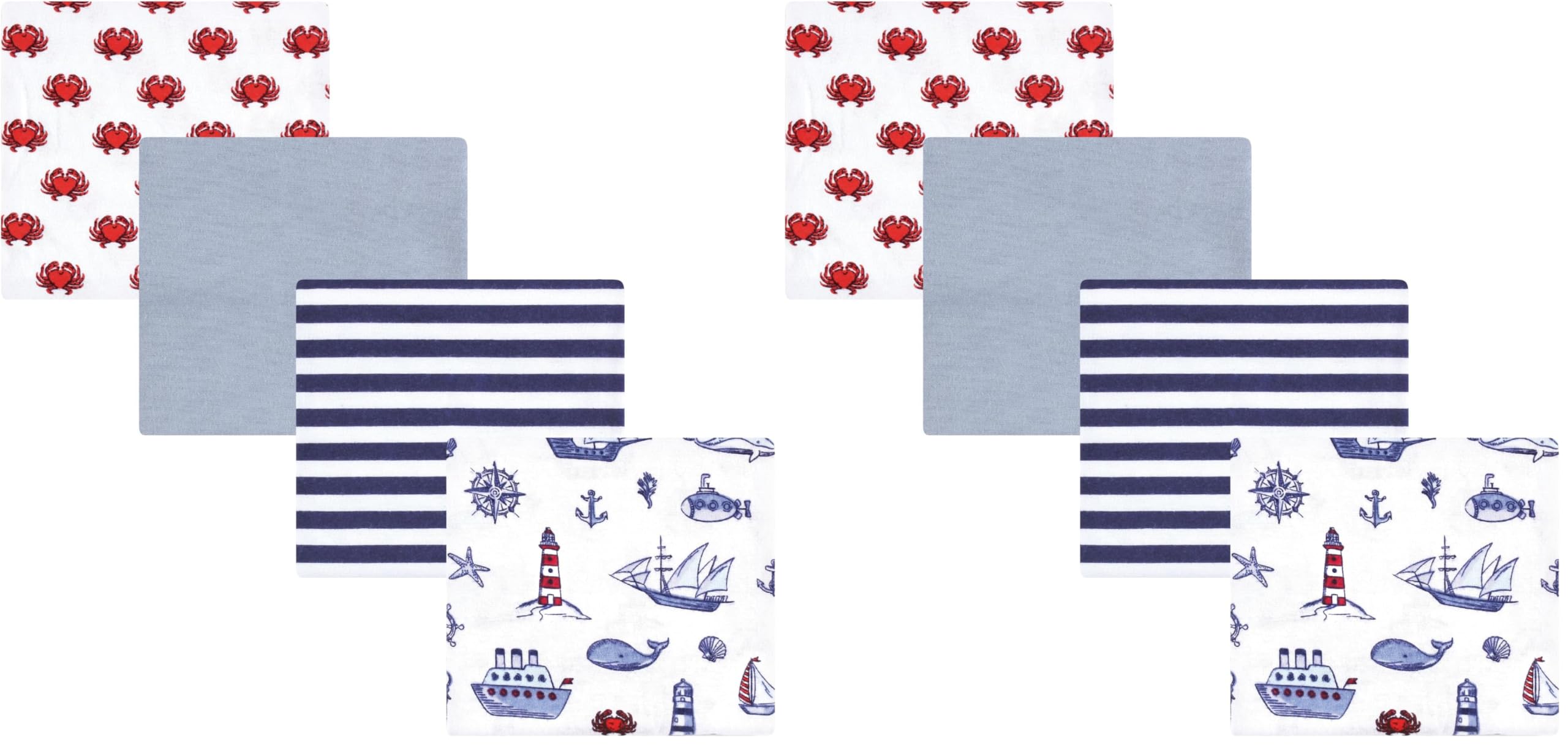 Hudson Baby Unisex Baby Cotton Flannel Receiving Blankets, Lighthouse, One Size (Pack of 2)