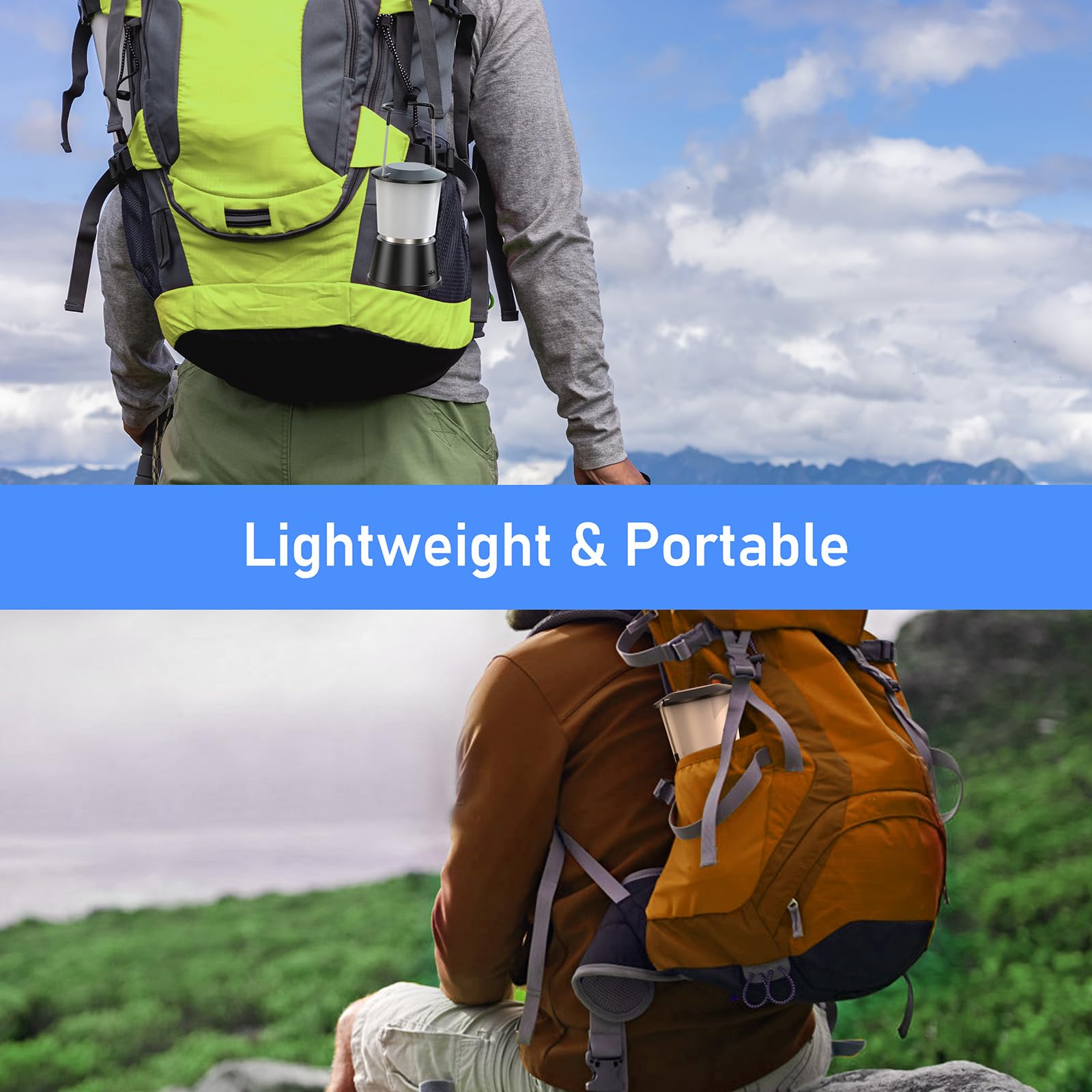 Blukar Lampada Campeggio Ricaricabile, 360° Super Luminoso LED Luce Campeggio Portatile, 5 Modalità, Lunga Durata della Batteria, Lampada per Tende per All'aperto/Emergenza/Interruzione di Corrente