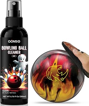 Bowling Ball Cleaner Spray - 1 Pack Bowling Cleaner Set with Cleaning Towel, Portable Bowling Accessories Kit - Removes Oil, Stains & Scuffs - Enhances Grip, Restores Tack & Prolongs Lifespan of Ball