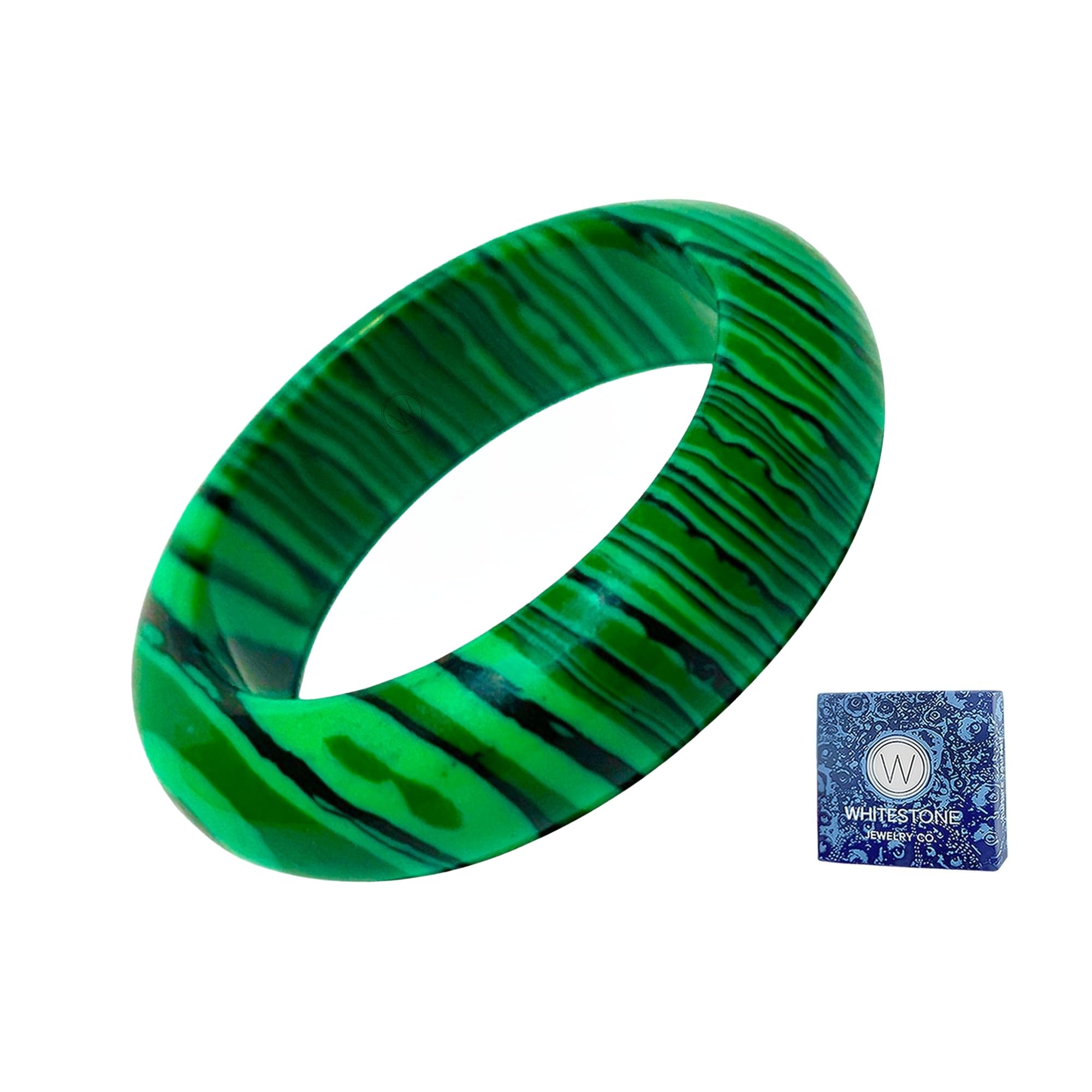 WHITESTONE JEWELRY CO. Birthstone Band Ring for Women and Men | Stackable 6mm Wide | Made from High-Grade Natural Stones | Maya Stone Ring Collection