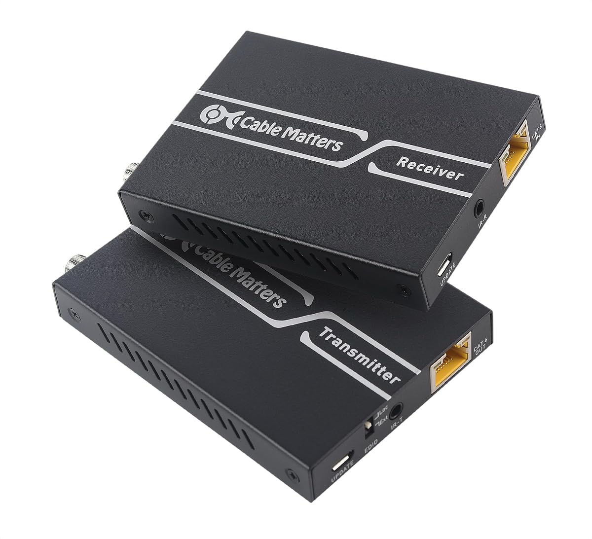 4K HDMI Extender Balun, HDMI Over Ethernet, Black | 4K@60Hz up to 200ft, HDR, Wall Mount, Local Monitor Loop-Out