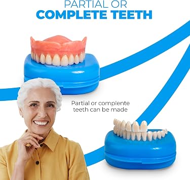 DIY Dentures, Customizable Kit with 12 Pieces, Simple to Use. Home Denture Solution for an Ideal Smile