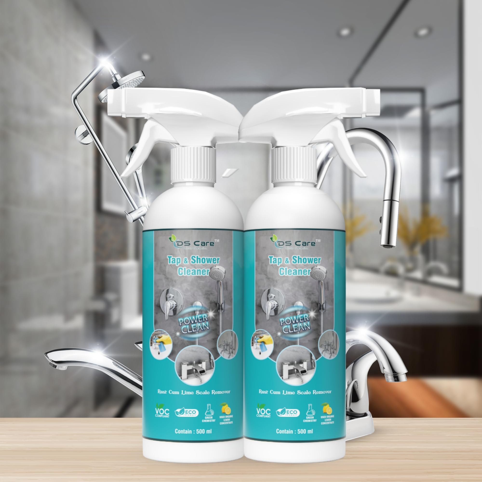 DS CARE Multipurpose Tap & Shower Cleaner for Bathroom - Powerful Rust, Limescale, and Hard Water Stain Remover, Effective Drain Descaling, All-Purpose Bathroom Cleaning Solution 500 ml (Pack 2) (B0CL9ZKLKK) Amazon Price History, Amazon Price Tracker