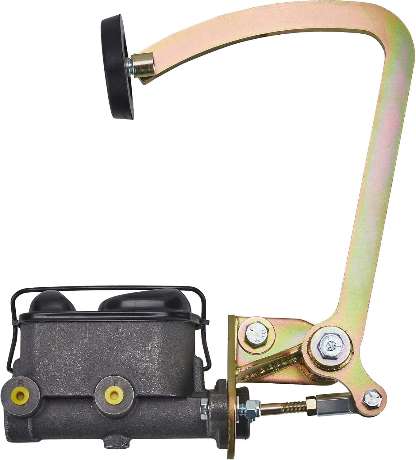 Speedway Motors Master Cylinder and Brake Pedal Assembly for Compatible with 1932 Ford Model T, Model A, 1” Bore Dual-Feed Cylinder with Frame Bracket & Adjustable Steel Pedal Arm