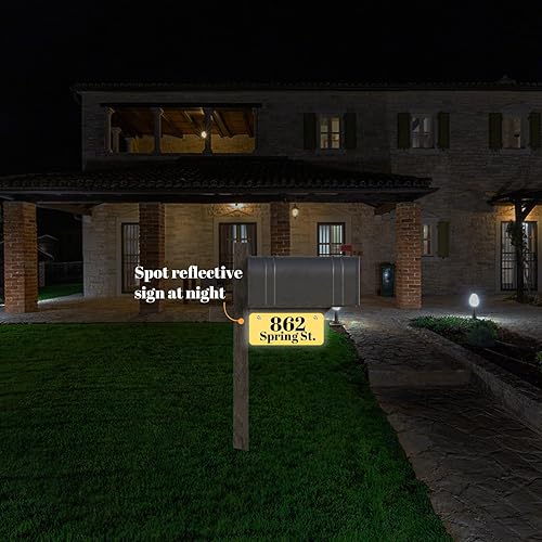 Vista 218 de Placa de dirección de metal personalizada, letreros de números para placa de pared de casa, letrero de dirección de nombre de calle, números de casa