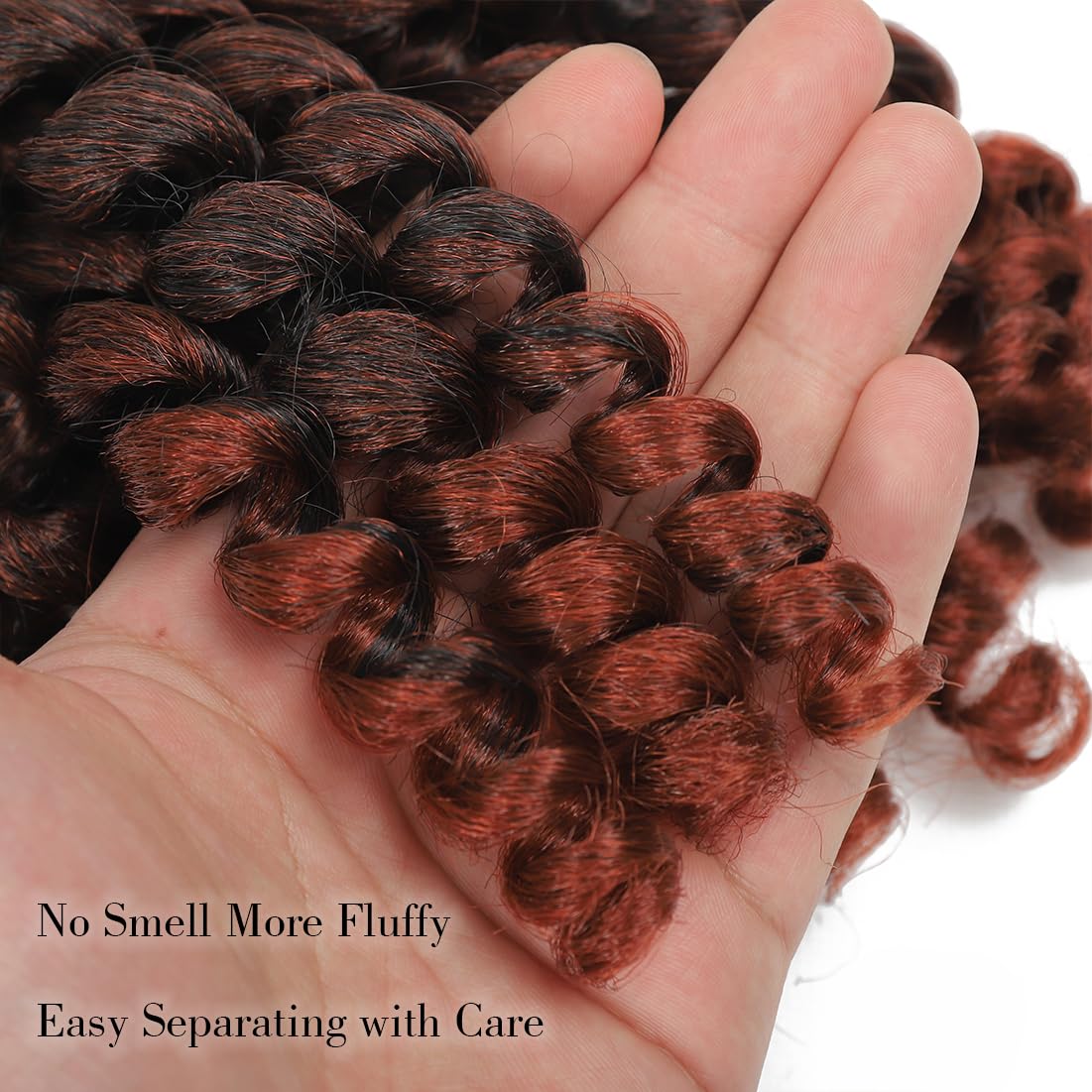 Wand Curl Crochet Braids Hair 8 Inch Jamaican Wand Curl Ombre Crochet Hair Jamaican Bounce Crochet Hair Colored Crochet Braids Ringlet Twist Hair Extension Crochet Hair(5PCS,T350)