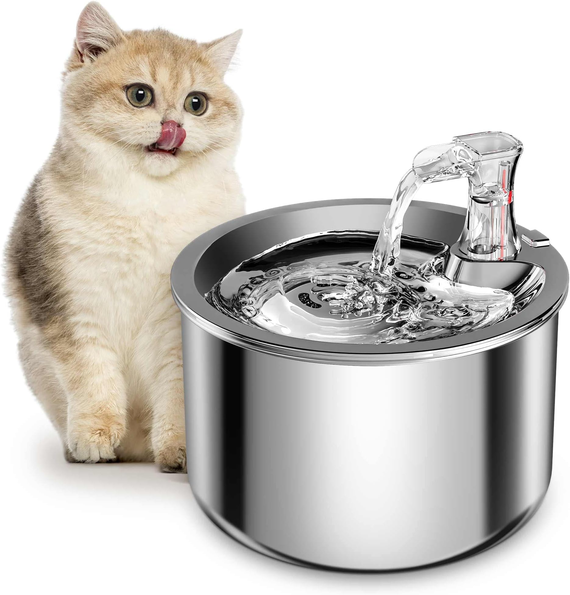 Pet Stainless Steel Automatic Water Fountain, 2L/67OZ
