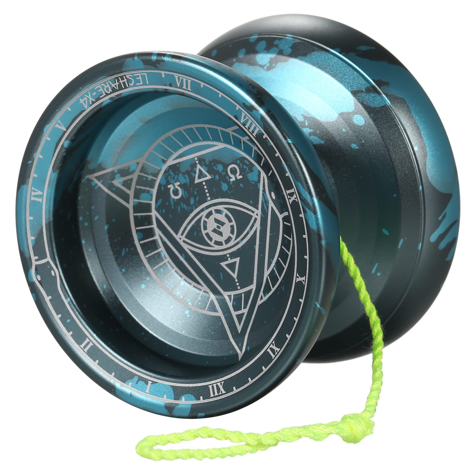 Yoyo Professionnel Rose Noir - Yoyo T7 En Aluminium, Avec Roulement C étroit Et 5 Cordes Yoyo Lumineux