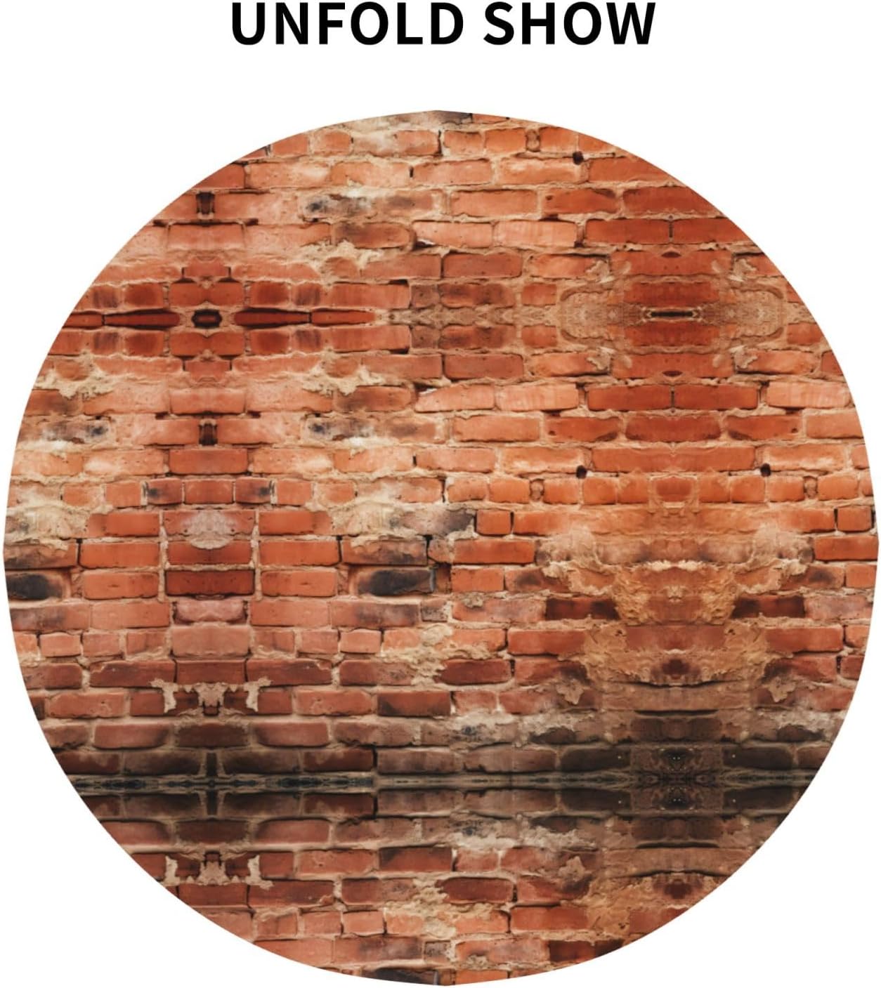 Red Brick Wall Print Wrinkle Free Dining Table Cover for Birthday Party Farmhouse Tablecloths Up to 60 x 60 Inches