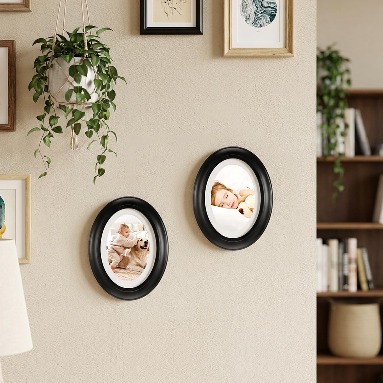 Amazon.com - ABOOFAN 5 Pack Oval Picture Frame 5x7 Black, Vintage