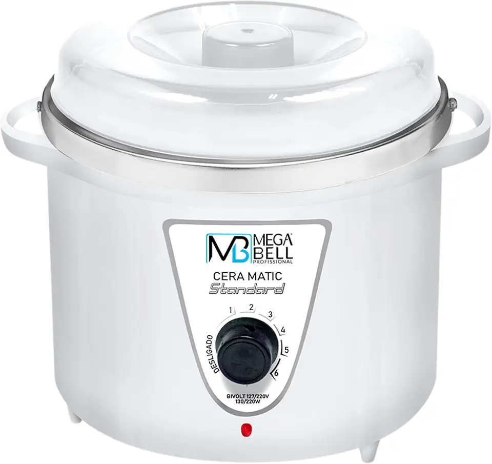 Mega Bell, Panela aquecedora de cera para depilação, Termocera, Cera-Matic Standard, Sem refil, Bivolt, 700g, Branco