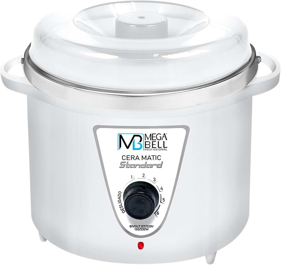 Mega Bell, Panela aquecedora de cera para depilação, Termocera, Cera-Matic Standard, Sem refil, Bivolt, 700g, Branco