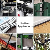 Vista 7 de 100Pcs Reusable18 Inch Heavy Duty Industrial Zip Toes,Releasable Black Cable Ties, 120LBS Strong Adjustable Tie wrap,Reusable Zip Toes Tie Straps