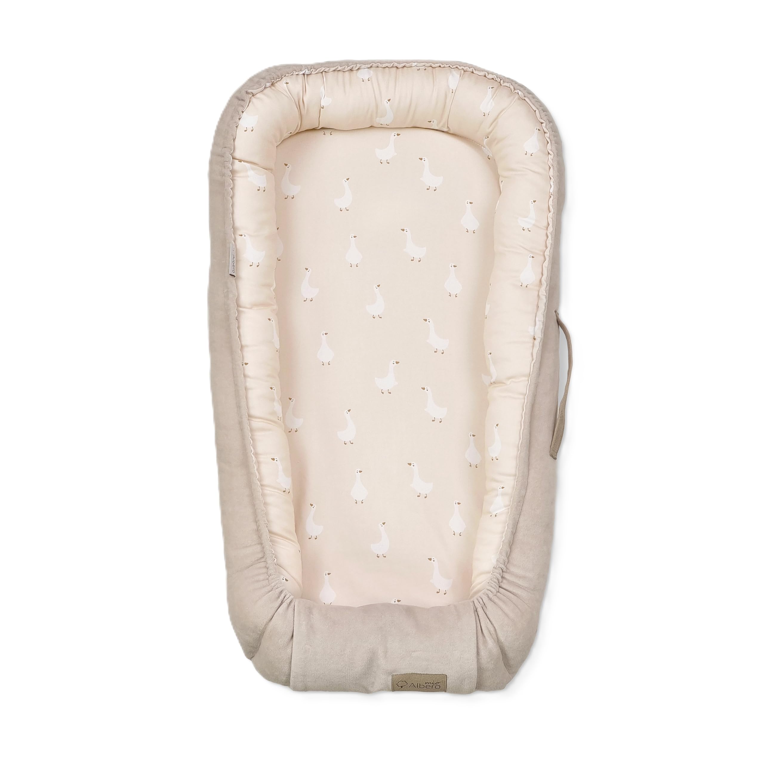 Babynestchen Gans - 80x45cm - Warmer Baby Nestchen für Babybett - Schlafnest fürs Schlafen - Bettnestchen Babys Kokon Kuschelnest