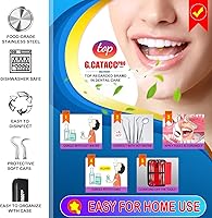 Vista 4 de G.CATACC Paquete de 10 herramientas dentales, removedor profesional de placa para limpieza de dientes, kit de higiene de acero inoxidable con púa