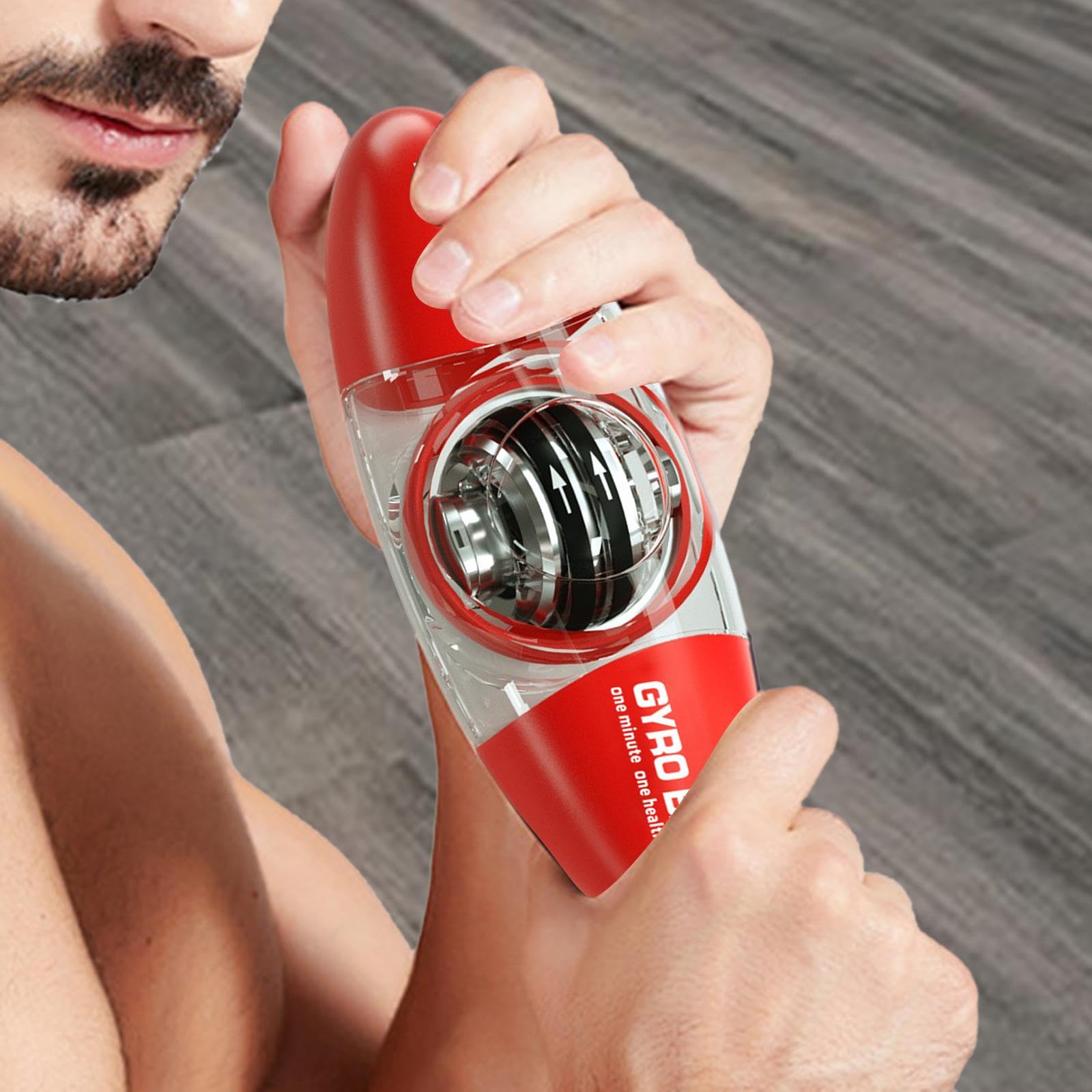 Wrist Training Ball Gyro Ball Handtrainer Griffkrafttrainer Unterarmtrainer Trainingshilfe PC Automatischer Start für Arbeit Sport Reise Zuhau