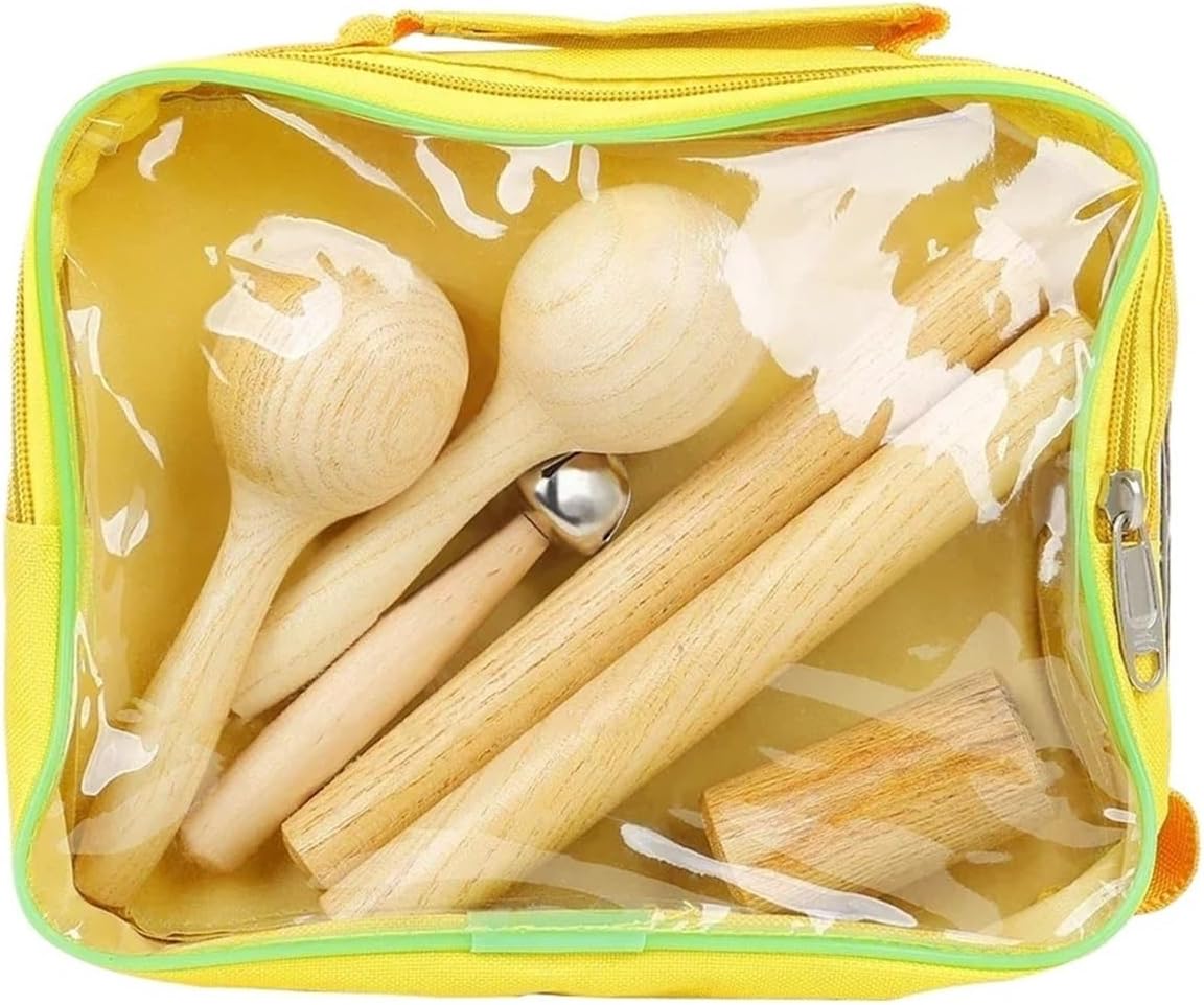maracas, 4Pcs/Set Wooden Orff Percussion Instrument 1 Pair Rhythm Stick Pcs Maraca Baton Bell,for music event
