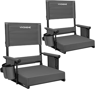 VIVOHOME Adjustable High Back Stadium Seats with Back Support and Cushion