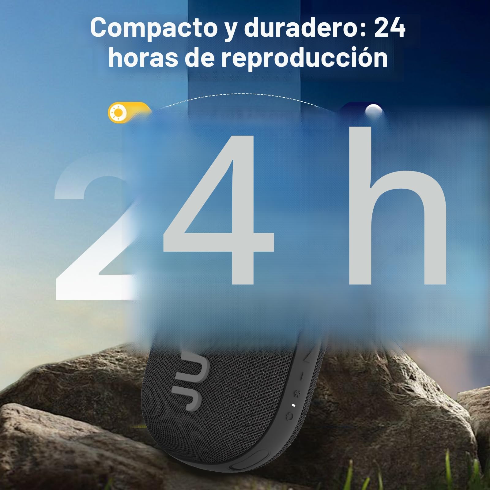 JUOVI Clip Altavoz Bluetooth Portátil Inalámbrico 24H Tiempo de Reproducción