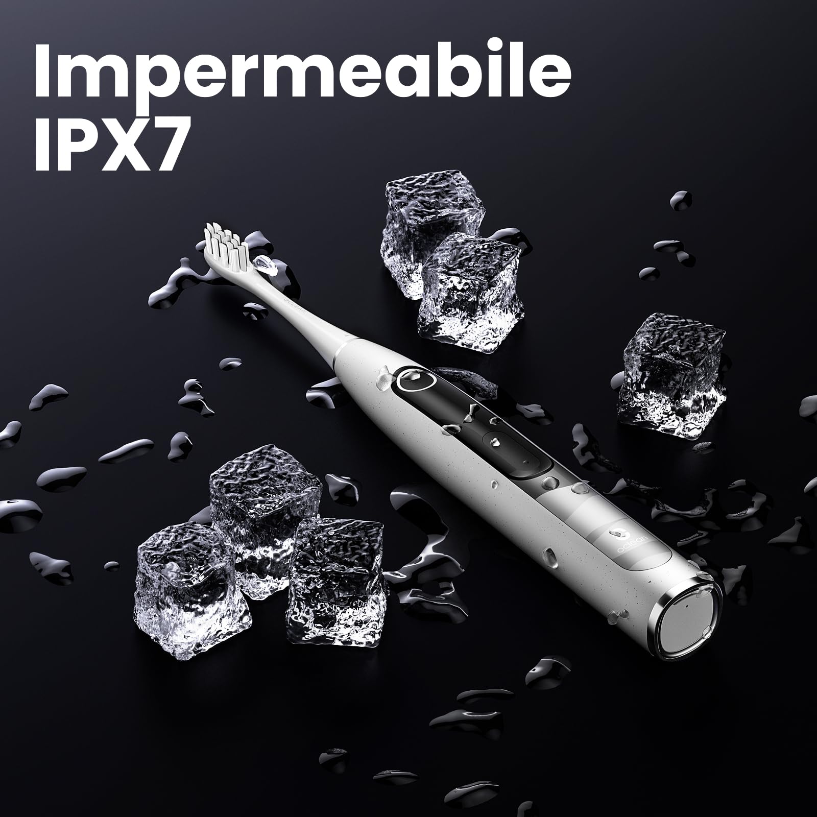 Oclean X10, Spazzolino elettrico sonico intelligente, 5 modalità di spazzolamento, ricarica rapida 3 ore per una durata di 60 giorni, timer di 2 minuti e sensore di pressione,(grigio),solo