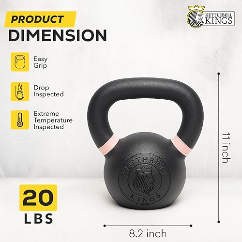 Miniatura 3 de Kettlebell Kings Pesas rusas con recubrimiento en polvo de 5-90 libras | Equipo de gimnasio de entrenamiento y conjuntos de entrenamiento de fuerza