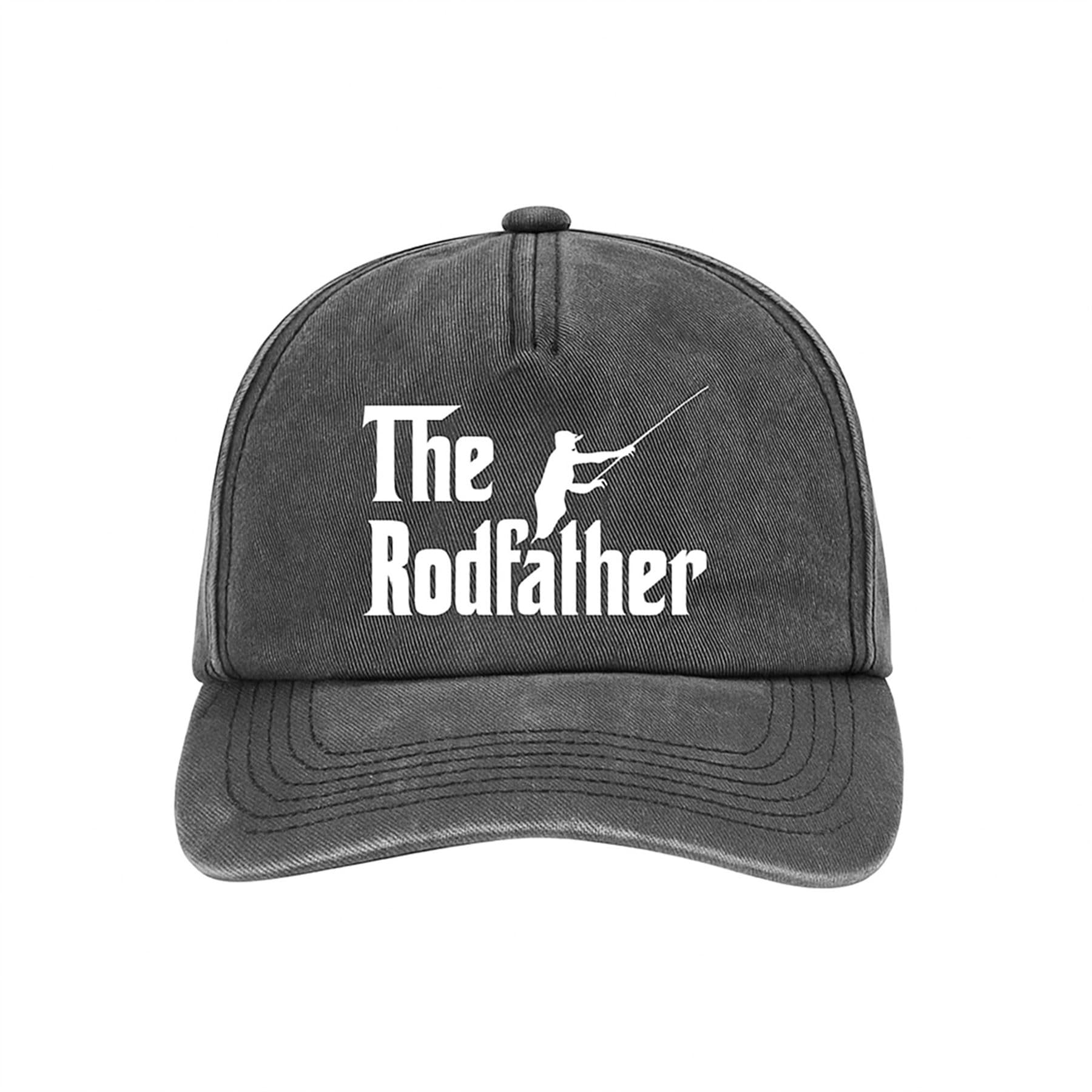 Tribal T-Shirts The Rodfather Fishing Hat for Men - Fisherman Gift (Black)