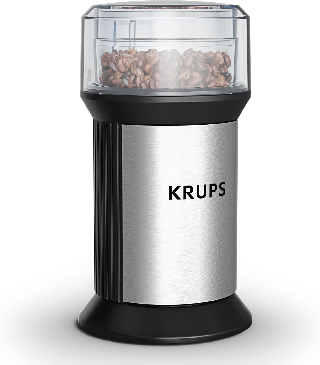 KRUPS Electric Blade Coffee Grinder 1.6 Oz, Adjustable Coarse to Fine for the Perfect Espresso, Grind Coffee Beans, Spices & Herbs, Removable Dishwasher Safe Bowl, Stainless Steel